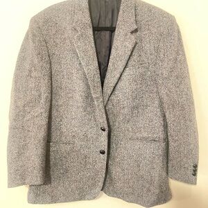 Vintage  Gray/ blue Men's Blazer harris tweed 100% wool